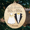 Counting Down The Days Until Our First Christmas Together - Couple Personalized Custom Ornament - Wood Custom Shaped - Christmas Gift For Husband Wife, Anniversary, First Christmas