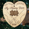 Christmas Love, Wrapped In Your Arms - Couple Personalized Custom Ornament - Wood Custom Shaped - Christmas Gift For Husband Wife, Anniversary