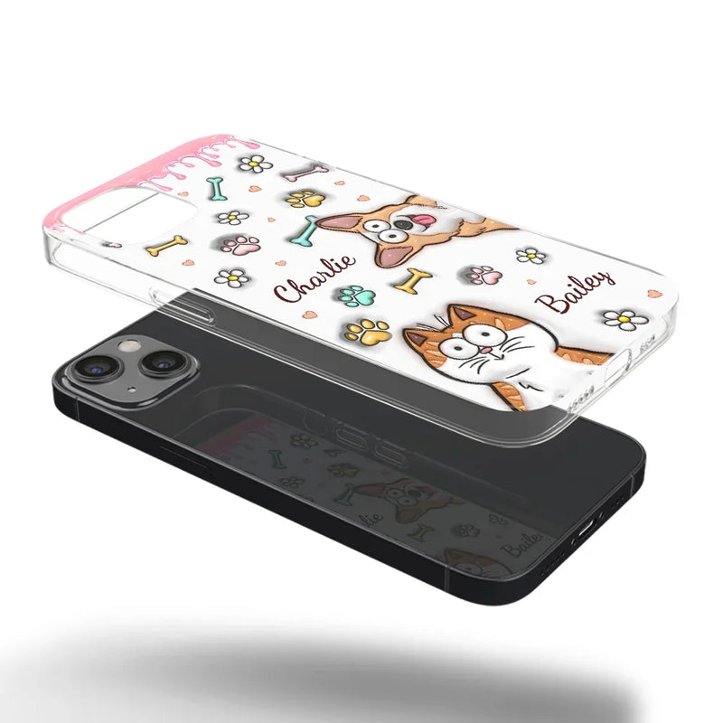A Pet Mom’s Heart Is A Mosaic Of Paw Prints - Dog & Cat Personalized Custom 3D Inflated Effect Printed Clear Phone Case - Gift For Pet Owners, Pet Lovers