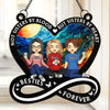 Not Sisters By Blood But Sisters By Heart - Bestie Personalized Window Hanging Suncatcher Ornament - Gift For Best Friends, BFF, Sisters