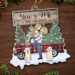 Custom Name Christmas Gifts for Couples and Dog Lovers - Personalized Ornament