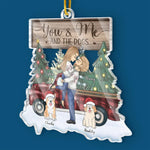 Custom Name Christmas Gifts for Couples and Dog Lovers - Personalized Ornament