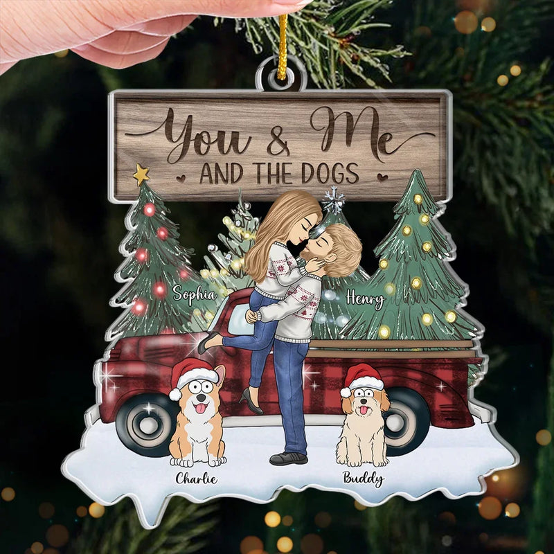 You And Me, Forever - Couple Personalized Custom Ornament - Acrylic Custom Shaped - Christmas Gift For Husband Wife, Anniversary, Pet Owners, Pet Lovers