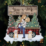 Custom Name Christmas Gifts for Couples and Dog Lovers - Personalized Ornament