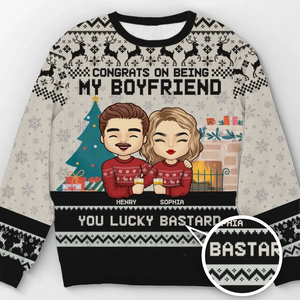Bravo pour ton mariage ! Sweat-shirt personnalisé pour couple, moche et personnalisé, pull unisexe en laine, cadeau de Noël pour mari et femme, anniversaire