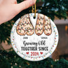 A Lifetime Is Never Enough With You - Couple Personalized Custom 3D Inflated Effect Printed Ornament - Ceramic Round Shaped - Christmas Gift For Husband Wife, Anniversary