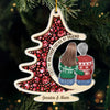 First My Daughter Forever My Friend  - Family Personalized Custom Ornament - Acrylic Custom Shaped - Christmas Gift For Mom, Daughter