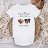 Custom Photo Growing Up With Paws And Little Laughs - Dog & Cat Personalized Custom Baby Onesie - Baby Shower Gift, Gift For Pet Owners, Pet Lovers