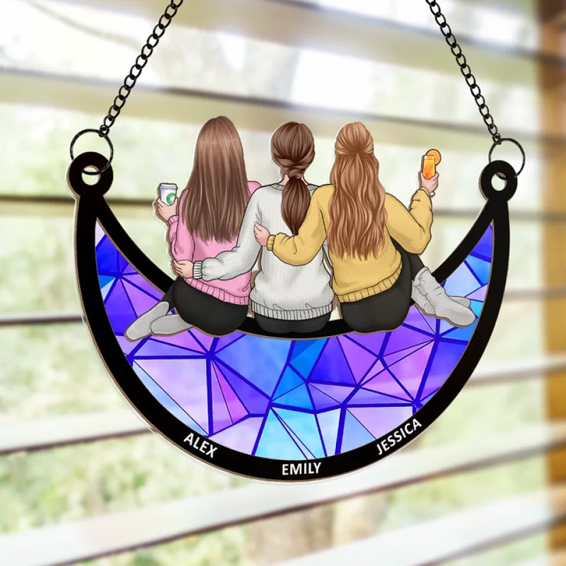 A Friend Is A Gift You Give Yourself - Bestie Personalized Window Hanging Suncatcher - Christmas Gift For Best Friends, BFF, Sisters