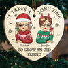 To Be With Old Friends Is Very Warming And Comforting - Bestie Personalized Custom Ornament - Wood Custom Shaped - Christmas Gift For Best Friends, BFF, Sisters
