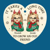To Be With Old Friends Is Very Warming And Comforting - Bestie Personalized Custom Ornament - Wood Custom Shaped - Christmas Gift For Best Friends, BFF, Sisters