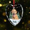 Custom Photo Forever In My Heart - Memorial Personalized Custom Heart Glass Ornament - Sympathy Gift, Christmas Gift For Pet Owners, Pet Lovers