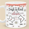 L'amitié transcende la distance et le temps - Mug personnalisé 3D à effet gonflé - Cadeau pour meilleures amies, meilleures amies, sœurs