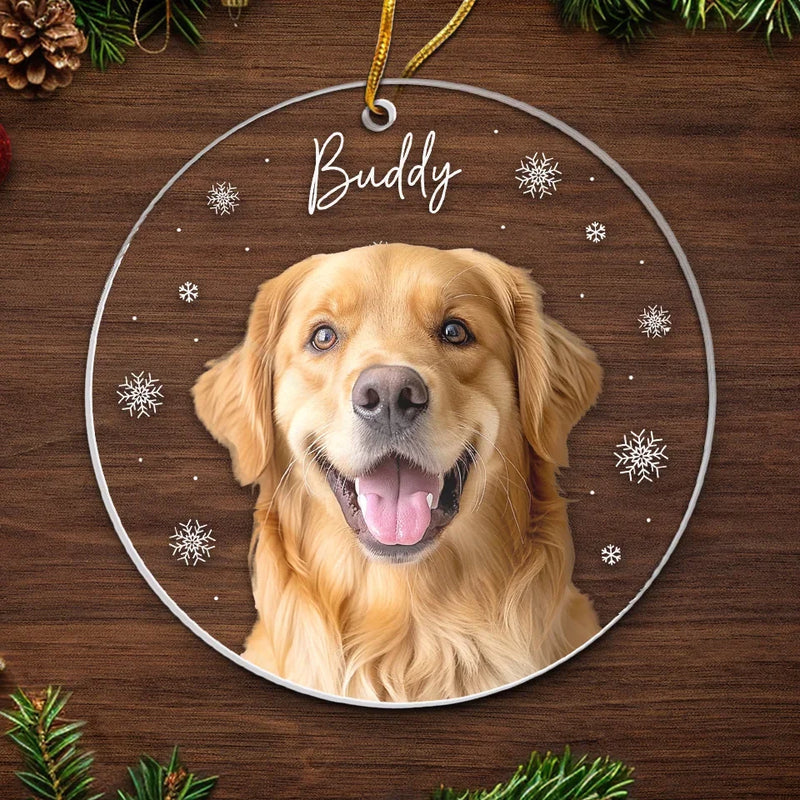 Custom Photo Furry And Festive - Dog & Cat Personalized Custom Ornament - Acrylic Custom Shaped - Christmas Gift For Pet Owners, Pet Lovers