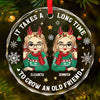 Let's Be Friends 'Til We're Old - Bestie Personalized Custom Circle Glass Ornament - Christmas Gift For Best Friends, BFF, Sisters