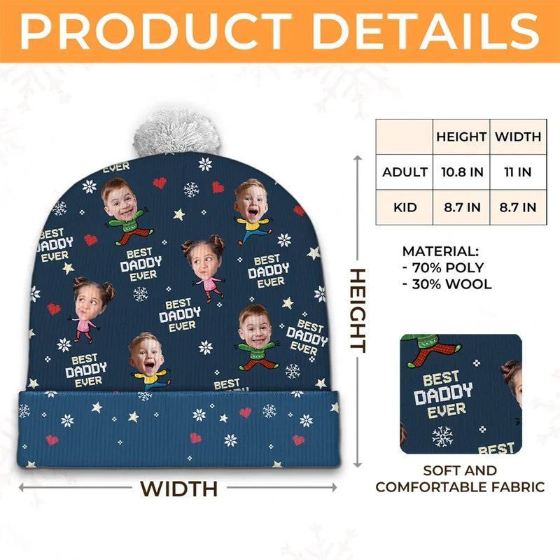 Custom Photo May You Experience A Magical Christmas - Family Personalized Custom Christmas Beanie Hat - Christmas Gift For Family Members