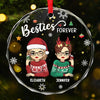 Christmas Cheer For My Gees All Year - Bestie Personalized Custom Circle Glass Ornament - Christmas Gift For Best Friends, BFF, Sisters