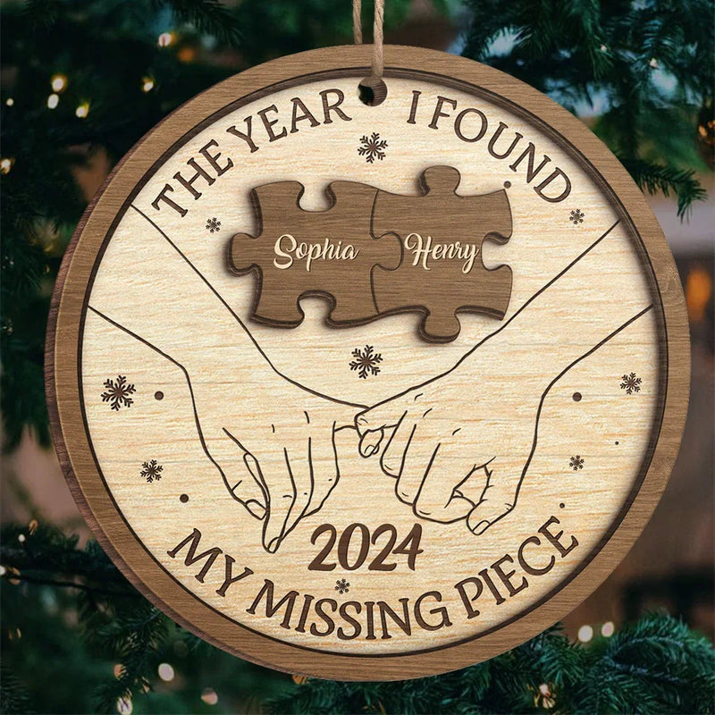 You’re The Joy In My Holiday Season - Couple Personalized Custom Ornament - Wood Custom Shaped - Christmas Gift For Husband Wife, Anniversary