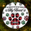 No Longer By My Side But Forever In My Heart - Memorial Personalized Custom 3D Inflated Effect Printed Ornament - Ceramic Round Shaped - Sympathy Gift, Christmas Gift For Pet Owners, Pet Lovers