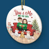 You And Me And The Fur Babies - Dog & Cat Personalized Custom Ornament - Ceramic Round Shaped - Christmas Gift For Husband Wife, Anniversary, Pet Owners, Pet Lovers