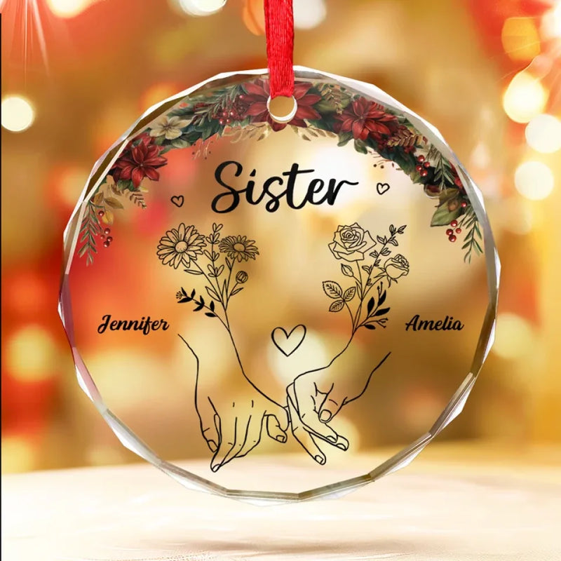 Memories Are Sweeter When Made With A Bestie - Bestie Personalized Custom Circle Glass Ornament - Christmas Gift For Best Friends, BFF, Sisters