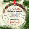 Sharing Laughter And Tears Makes The Journey Worthwhile - Bestie Personalized Custom Circle Glass Ornament - Christmas Gift For Best Friends, BFF, Sisters