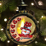 Building Snowmen, Building Bonds - Family Personalized Custom Candlelight Lantern Ornament - Christmas Gift For Grandma