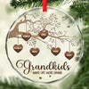 Grandchildren Are The Joy In A Grandma's Heart - Family Personalized Custom Circle Glass Ornament - Christmas Gift For Grandma