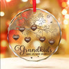 Grandchildren Are The Joy In A Grandma's Heart - Family Personalized Custom Circle Glass Ornament - Christmas Gift For Grandma