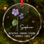 Besties For Life, Soulmates Forever - Bestie Personalized Custom Circle Glass Ornament - Christmas Gift For Best Friends, Sisters, Daughter