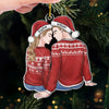 Our Love Lights Up The Holiday Season - Couple Personalized Custom Ornament - Acrylic Custom Shaped - Christmas Gift For Husband Wife, Anniversary