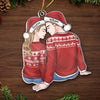Our Love Lights Up The Holiday Season - Couple Personalized Custom Ornament - Acrylic Custom Shaped - Christmas Gift For Husband Wife, Anniversary