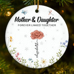 Like Petals To A Flower, We Are Connected By Love - Family Personalized Custom Ornament - Ceramic Round Shaped - Christmas Gift For Mom, Daughter