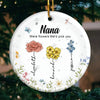 Grandma, Thanks For Helping Me Grow - Family Personalized Custom Ornament - Ceramic Round Shaped - Christmas Gift For Mom, Grandma