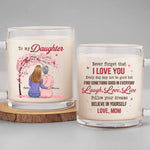 Follow Your Dreams, Believe In Yourself - Family Personalized Custom Glass Mug - Gift For Mom, Daughter