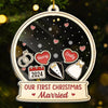 You Make The Season Bright - Couple Personalized Custom 3 Layers Shaker Ornament - New Arrival, Christmas Gift For Husband Wife, Anniversary AMZ