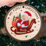 Custom Photo Your First Christmas Is A Gift We’ll Cherish Forever - Family Personalized Custom Ornament - Wood Custom Shaped - Christmas Gift For Baby Kids, Newborn Baby, First Christmas