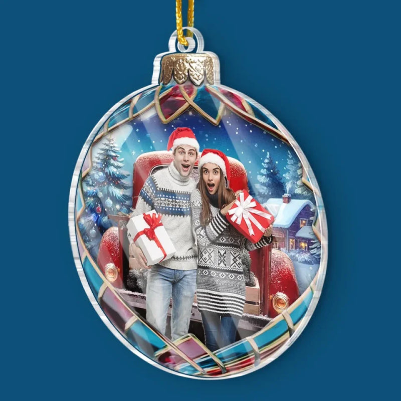 Custom Photo You Make My Heart Smile Every Day - Couple Personalized Custom Ornament - Acrylic Custom Shaped - Christmas Gift For Husband Wife, Anniversary