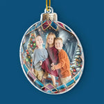 Custom Photo Family Makes The Season Brighter - Family Personalized Custom Ornament - Acrylic Custom Shaped - Christmas Gift For Family Members