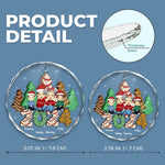 A Family Christmas Is A Celebration Of Love - Family Personalized Custom Circle Glass Ornament - Christmas Gift For Family Members