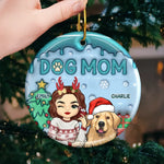 The Best Dog Mum Ever - Dog & Cat Personalized Custom 3D Inflated Effect Printed Ornament - Ceramic Round Shaped - Christmas Gift For Pet Owners, Pet Lovers
