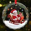 Custom Photo Our Baby Is The Sweetest Santa - Family Personalized Custom Circle Glass Ornament - Christmas Gift For Baby Kids, Newborn Baby, First Christmas