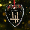 Merry Christmas, Grandma - Family Personalized Custom Heart Glass Ornament - Christmas Gift For Grandma
