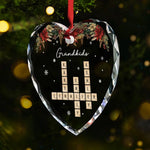 Merry Christmas, Grandma - Family Personalized Custom Heart Glass Ornament - Christmas Gift For Grandma, Grandpa