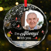 Custom Photo With Deepest Sympathy And Love - Memorial Personalized Custom Circle Glass Ornament - Sympathy Gift For Family Members