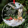 This Ornament Celebrates The Love That Binds Us - Couple Personalized Custom Circle Glass Ornament - Christmas Gift For Husband Wife, Anniversary