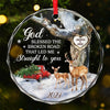 This Ornament Celebrates The Love That Binds Us - Couple Personalized Custom Circle Glass Ornament - Christmas Gift For Husband Wife, Anniversary