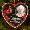 Custom Photo Your Love Remains In Our Hearts - Memorial Personalized Custom Heart Glass Ornament - Sympathy Gift For Family Members