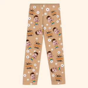 Photo personnalisée « Meilleure grand-mère de tous les temps » - Pyjama personnalisé pour la famille - Cadeau de Noël pour maman et grand-mère
