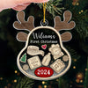 Our Little Reindeer Is Ready For Their First Sleigh Ride! - Family Personalized Custom Ornament - Acrylic Custom Shaped - Christmas Gift For Baby Kids, Newborn Baby, First Christmas